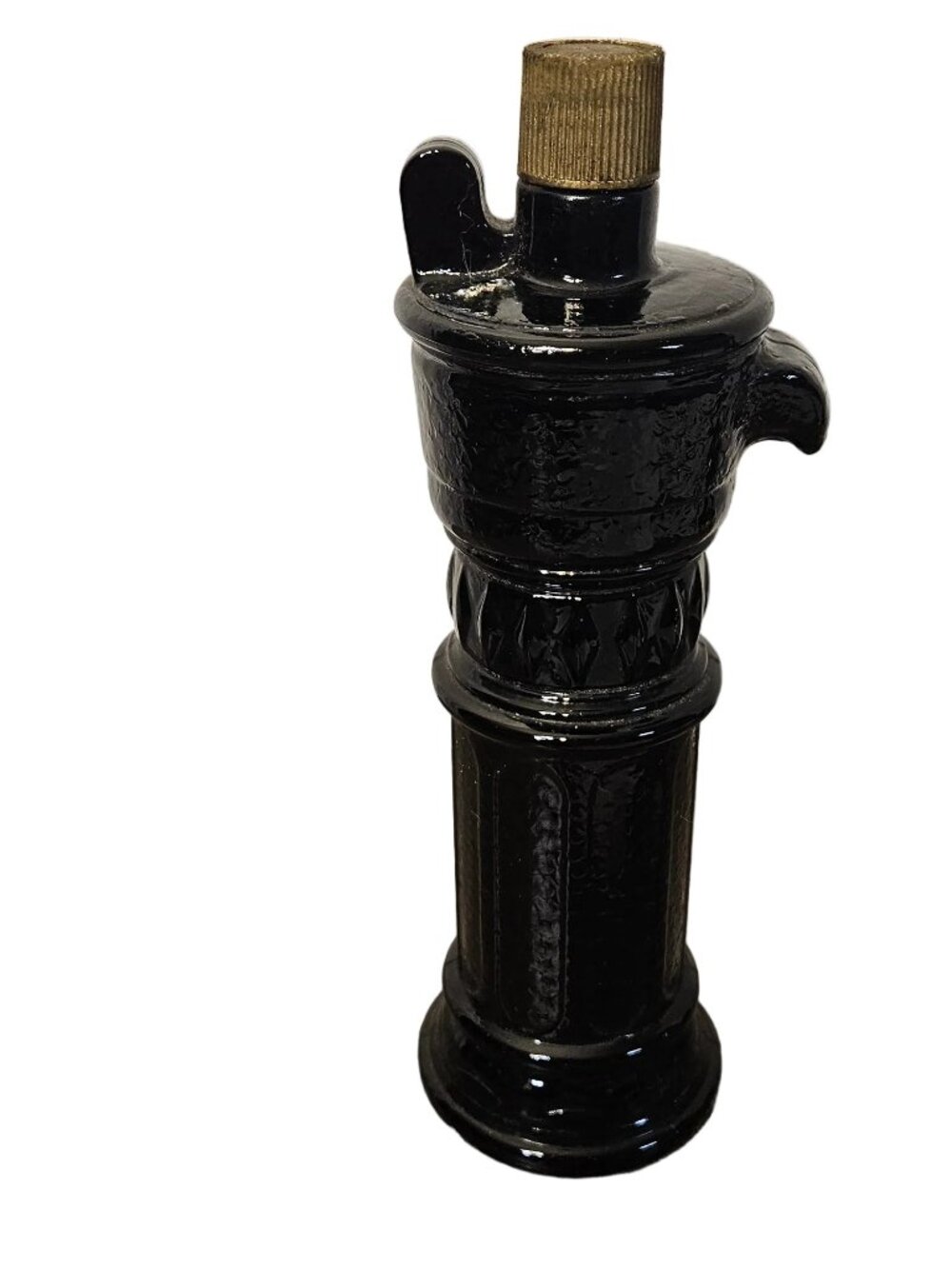 Vintage Avon Water Pump Decanter 1970s Dark Amber Glass 8" -ITEM #2309